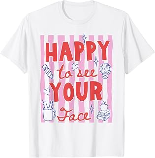 Happy to See Your Face Teacher Back to School Teachers Kids Unisex , , , Long Sleeve Tee