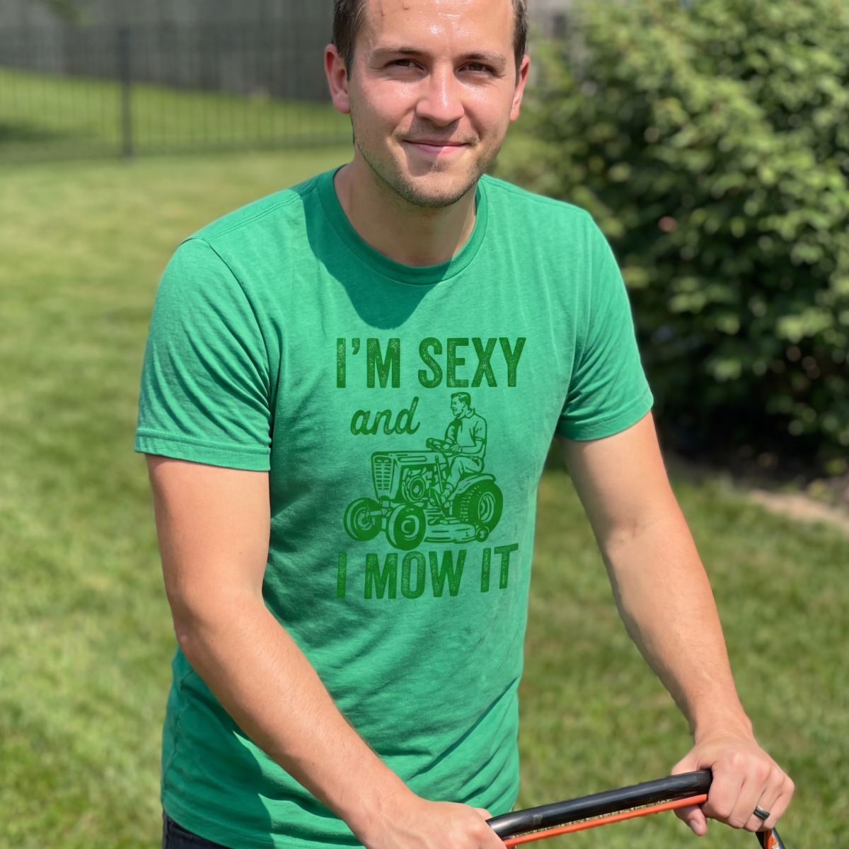 I'm Sexy and I Mow It (Kelly Green) Unisex , , , Long Sleeve Tee
