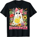 Summerween Funny Ghost Halloween Summer Floral Women Girls Unisex , , , Long Sleeve Tee