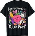 Happy to See Your Face Crayon Back to School Teachers Kids Unisex , , , Long Sleeve Tee