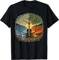 Acoustic Guitar by the Lake Seasons Nature Music Unisex , , , Long Sleeve Tee