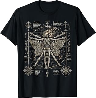 Gothic Skeleton Moth Fairy Occult Vintage Art Unisex , , , Long Sleeve Tee