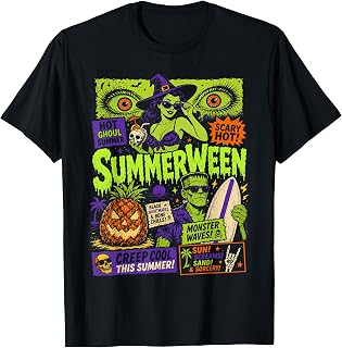 Funny Summerween Vibes Spooky Summer Ghoul Summerween Goth Unisex , , , Long Sleeve Tee