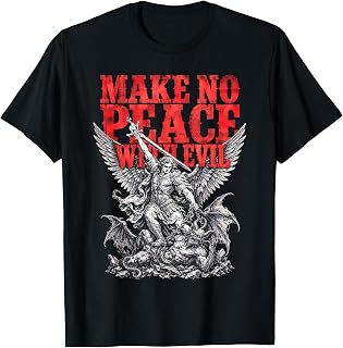 Make No Peace with Evil Saint Michael Archangel Unisex , , , Long Sleeve Tee