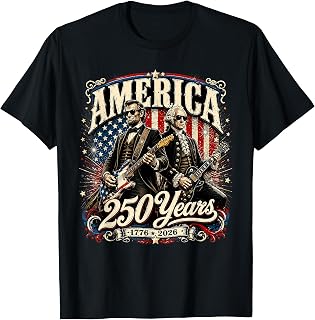 Vintage Washington Lincoln Playing Guitar 250 Years America Unisex , , , Long Sleeve Tee
