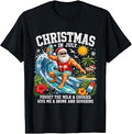 Funny Christmas in July Hawaiian Santa Beach Graphic Unisex , , , Long Sleeve Tee