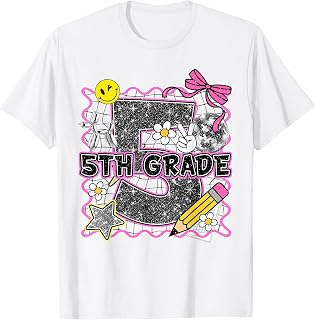 Cute 5th Grade Bow Back to School Fifth Grade Teacher Girls Unisex , , , Long Sleeve Tee