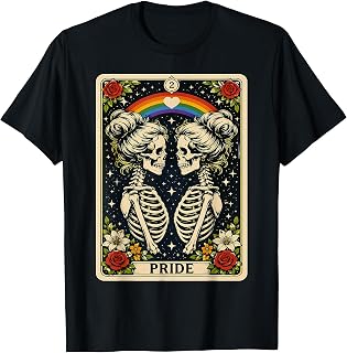 Tarot Skeleton Lesbian Pride LGBTQ Equal Rights Transgender Unisex , , , Long Sleeve Tee