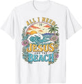 All I Need is Jesus and The Beach Retro Christian Summer Unisex , , , Long Sleeve Tee