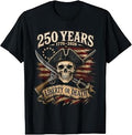 Betsy Ross Flag Skull and Weapons Liberty or Death 250 Years Unisex , , , Long Sleeve Tee