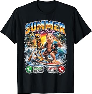 Summer is Calling Tung Tung Sahur John Pork Surfing Meme Unisex , , , Long Sleeve Tee