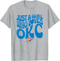 NBA Just a Girl Who Loves OKC Blue Wave Logo Unisex , , , Long Sleeve Tee
