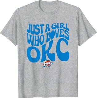 NBA Just a Girl Who Loves OKC Blue Wave Logo Unisex , , , Long Sleeve Tee