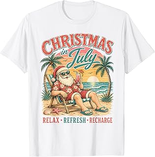 Christmas in July Relax Beach Santa Hawaiian Sunset Cruise Unisex , , , Long Sleeve Tee