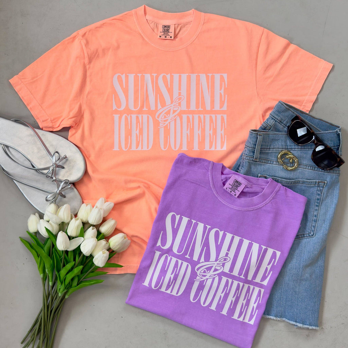 Sunshine & Iced Coffee Tee Unisex , , , Long Sleeve Tee