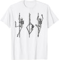 Skeleton Pole Dancer Funny Halloween Fitness Gym Lovers Unisex , , , Long Sleeve Tee