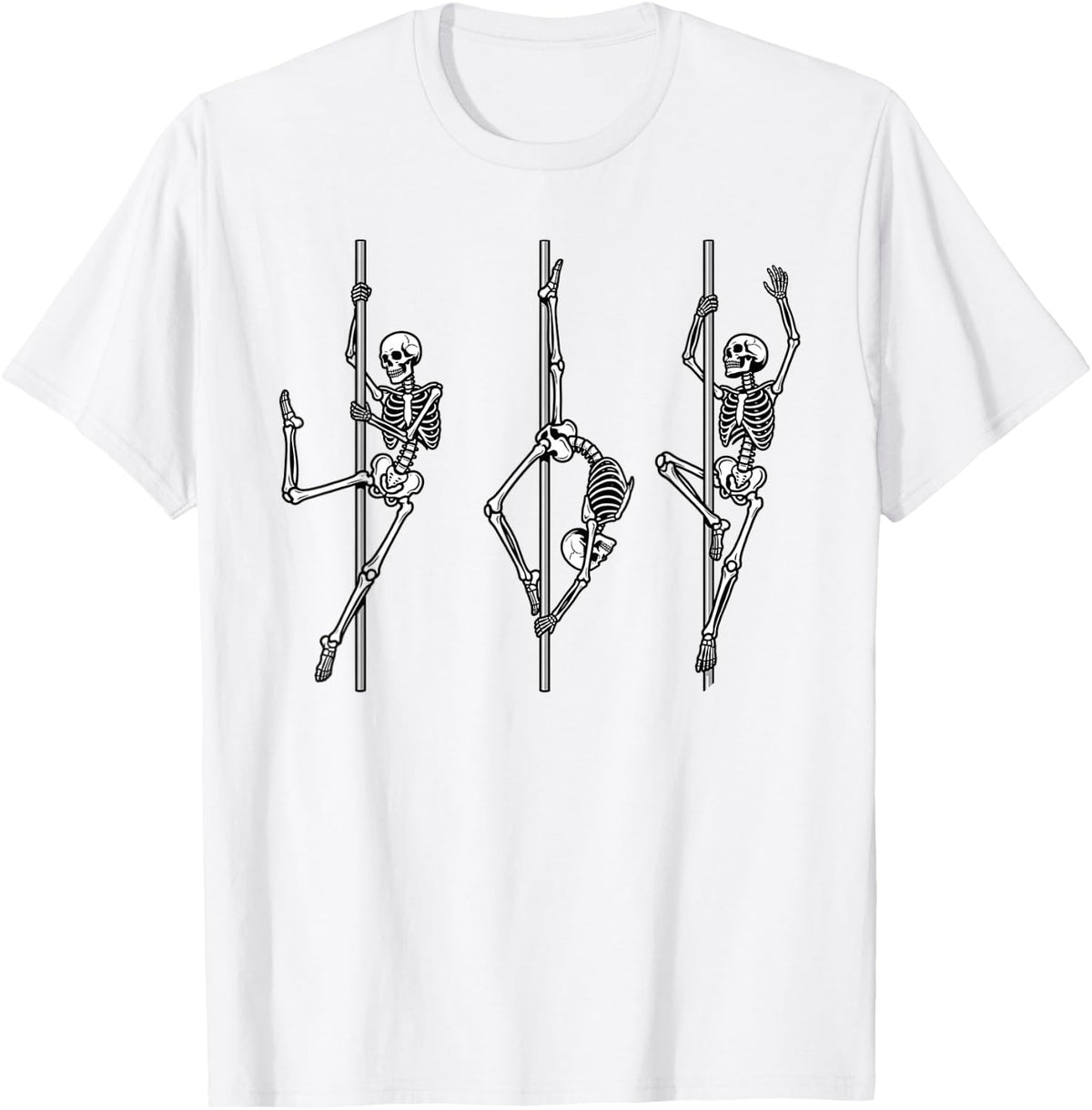 Skeleton Pole Dancer Funny Halloween Fitness Gym Lovers Unisex , , , Long Sleeve Tee