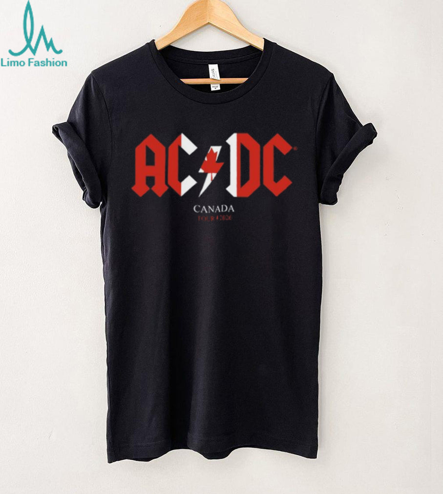 ACDC Canada Tour 2026 Maple Leaf Lightning Bolt T Shirt