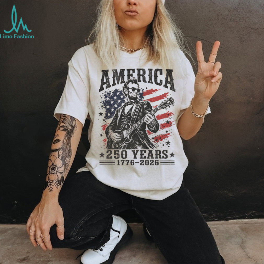 Abraham Lincoln Guitar Hero American 250 Years 1776 2026 Shirt