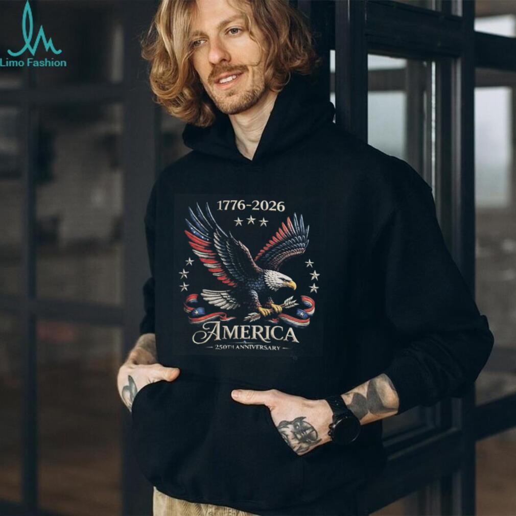 America 250th Anniversary Patriotic Soaring Eagle Vintage Tee