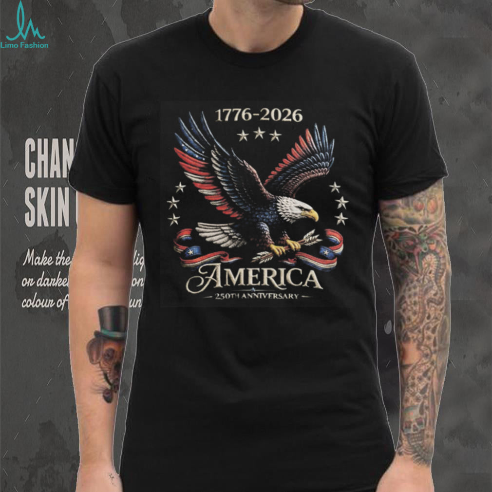 America 250th Anniversary Patriotic Soaring Eagle Vintage Tee