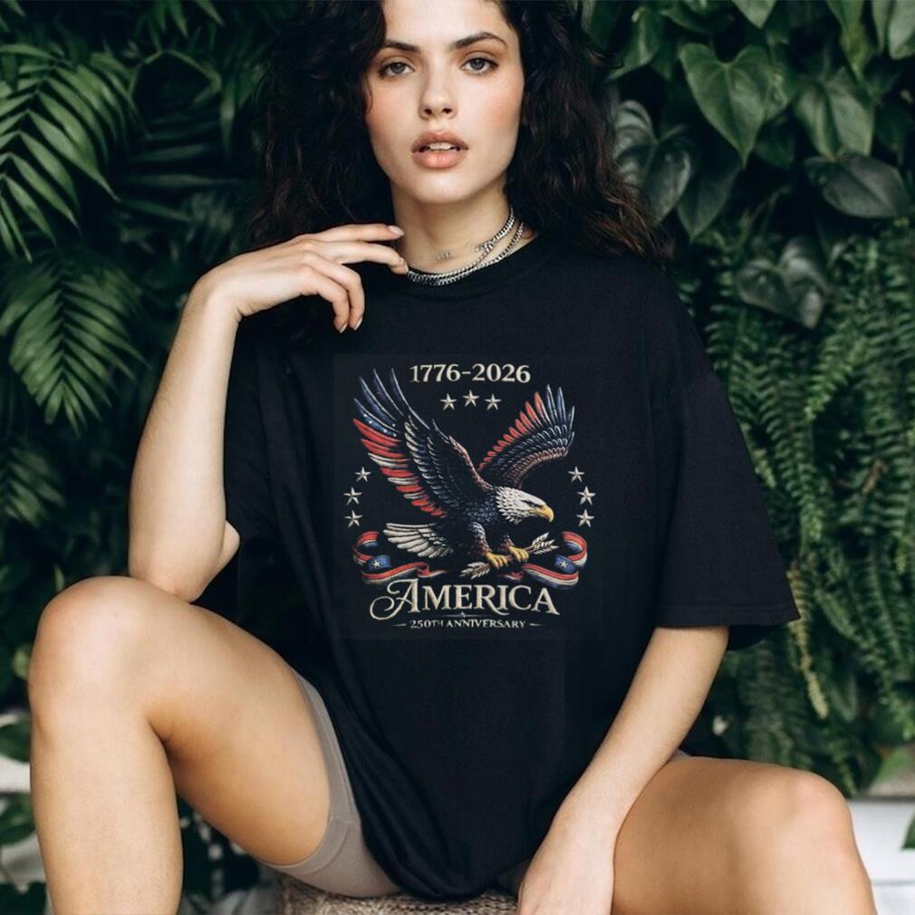 America 250th Anniversary Patriotic Soaring Eagle Vintage Tee