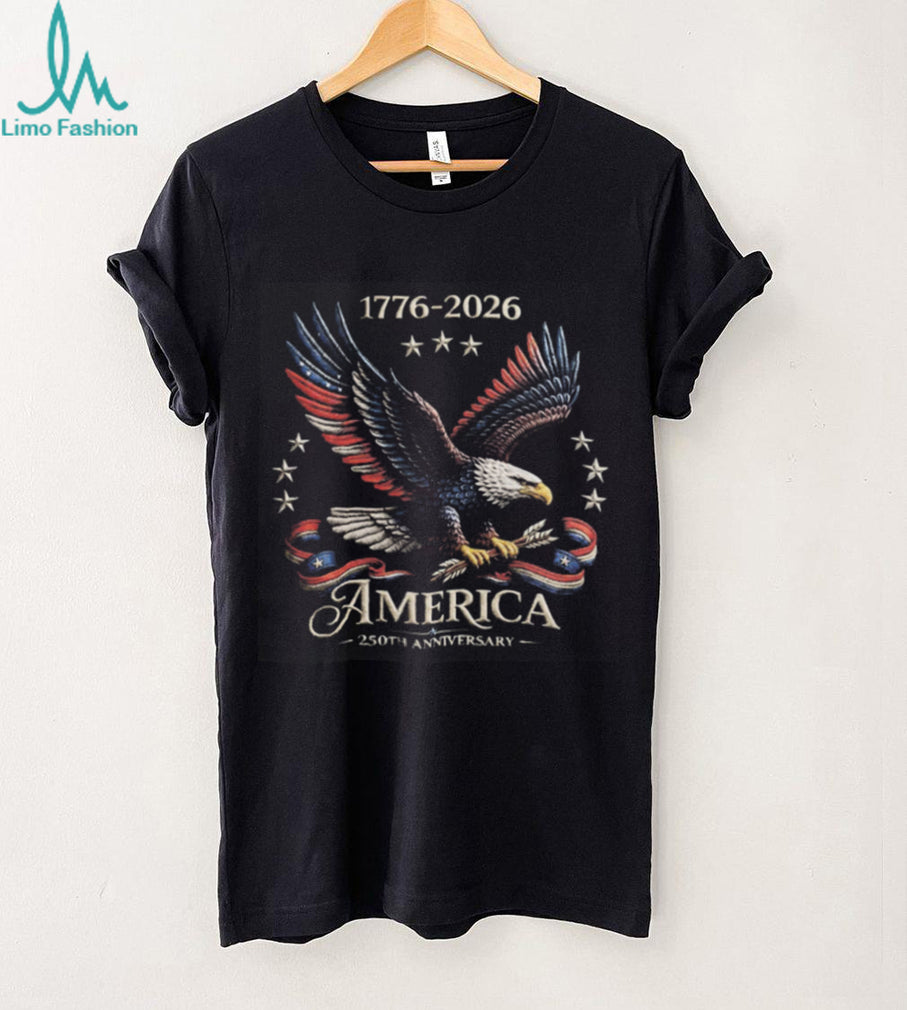 America 250th Anniversary Patriotic Soaring Eagle Vintage Tee