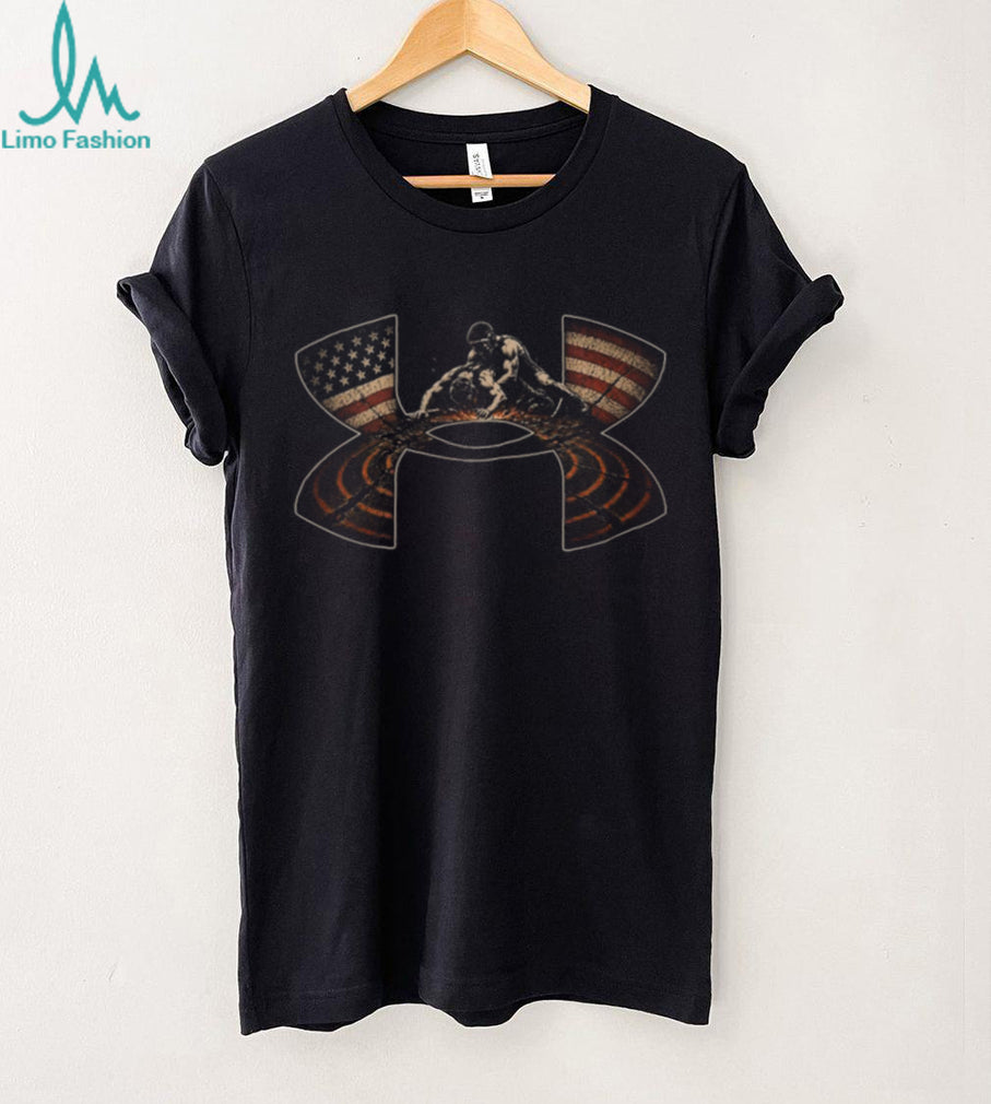 American Flag Wrestling Combat Sports Graphic Athletic T Shirt
