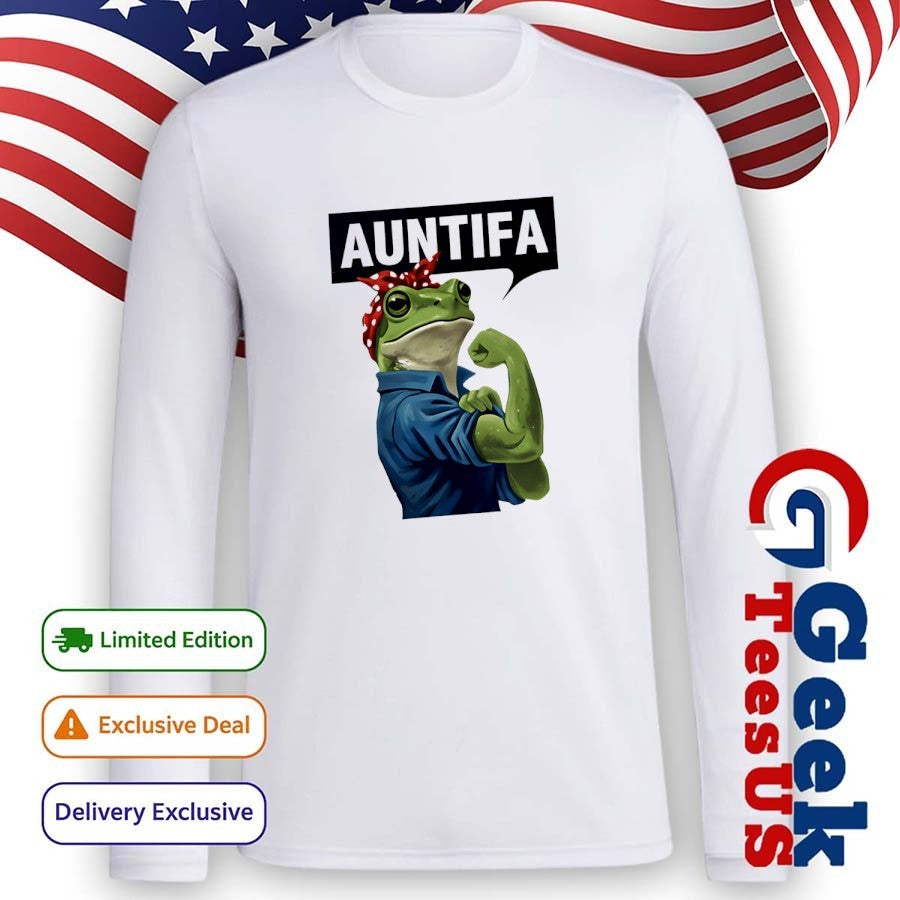 Antifa Frog Christmas Rosie the Riveter shirt Unisex , , , Long Sleeve Tee