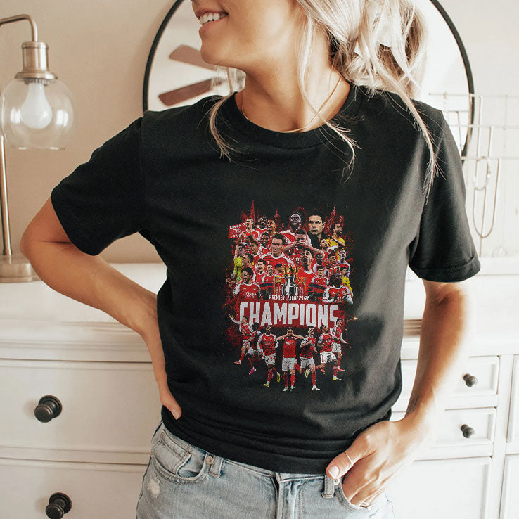 Arsenal FC Premier League Champions 2025-26 T Shirt