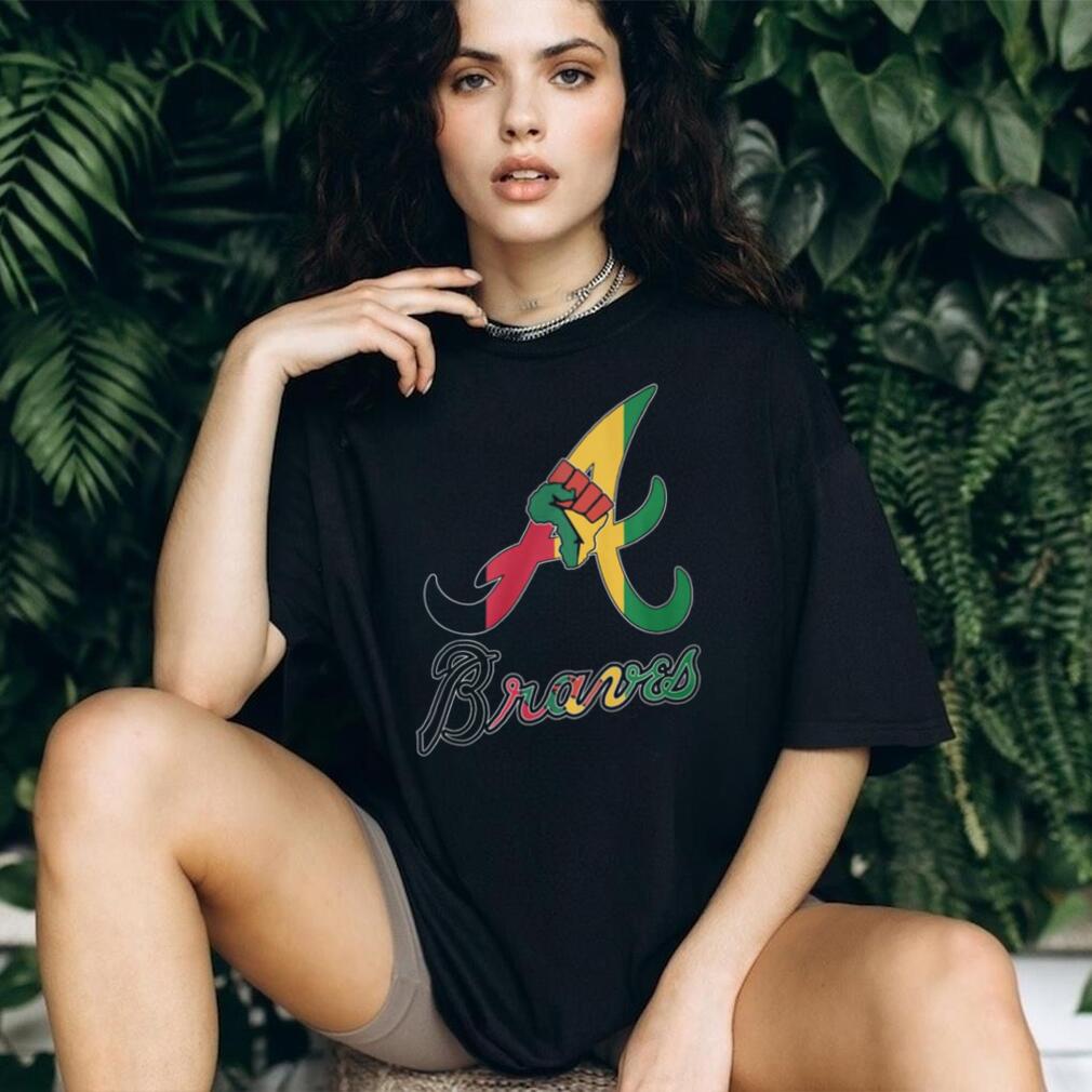 Atlanta Braves Black History Month Pan African Flag Colors Logo T Shirt
