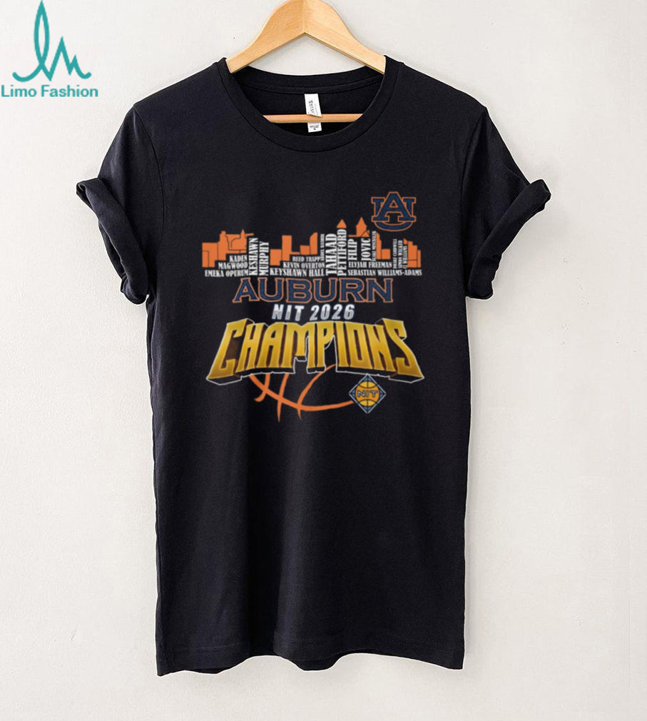 Auburn Tigers 2026 NIT Champions Skyline Roster List T Shirt