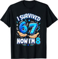 I Survived 6 7 Now I'm 8 8th Birthday Boys Funny 8 Years Old Unisex , , , Long Sleeve Tee