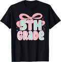 Preppy Fifth Grade Teacher 5th Grade Floral Coquette Bow Unisex , , , Long Sleeve Tee