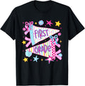 1st First Day of First Grade Back to School Pennant Bow Girl Unisex , , , Long Sleeve Tee