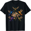 Colorful Hummingbirds Flowers Botanical Nature Bird Artwork Unisex , , , Long Sleeve Tee