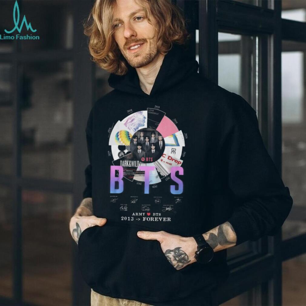 BTS Army Love BTS 2013 Forever Discography Timeline Signatures T Shirt