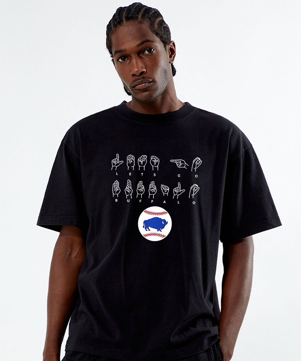 Bisons Let’s Go Buffalo Asl Language shirt Unisex , , , Long Sleeve Tee