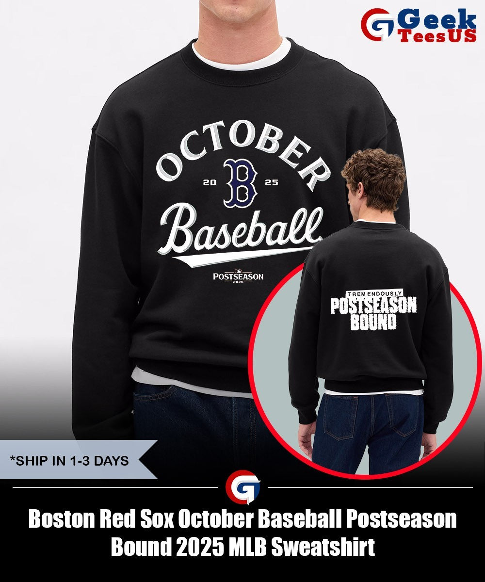 Boston Red Sox October Baseball Postseason Bound 2025 MLB shirt Unisex , , , Long Sleeve Tee