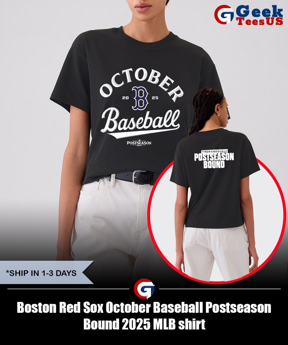 Boston Red Sox October Baseball Postseason Bound 2025 MLB shirt Unisex , , , Long Sleeve Tee