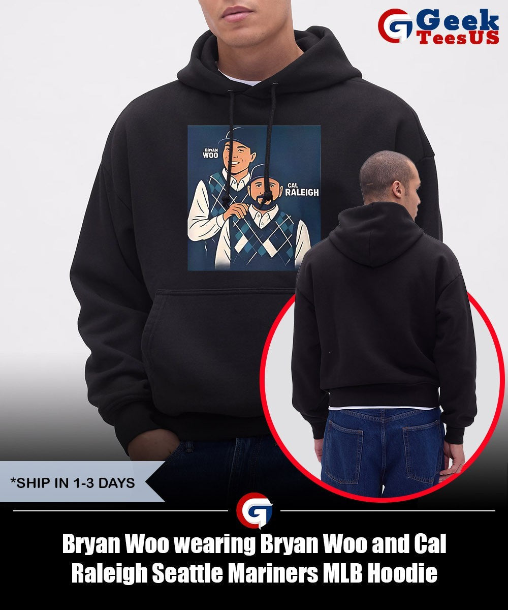 Bryan Woo wearing Bryan Woo and Cal Raleigh Seattle Mariners MLB shirt Unisex , , , Long Sleeve Tee