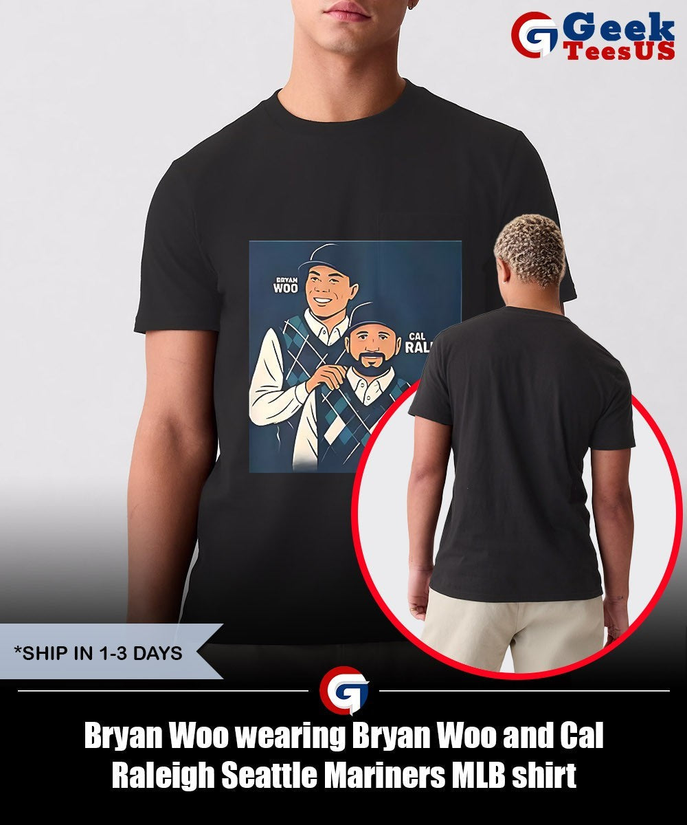 Bryan Woo wearing Bryan Woo and Cal Raleigh Seattle Mariners MLB shirt Unisex , , , Long Sleeve Tee