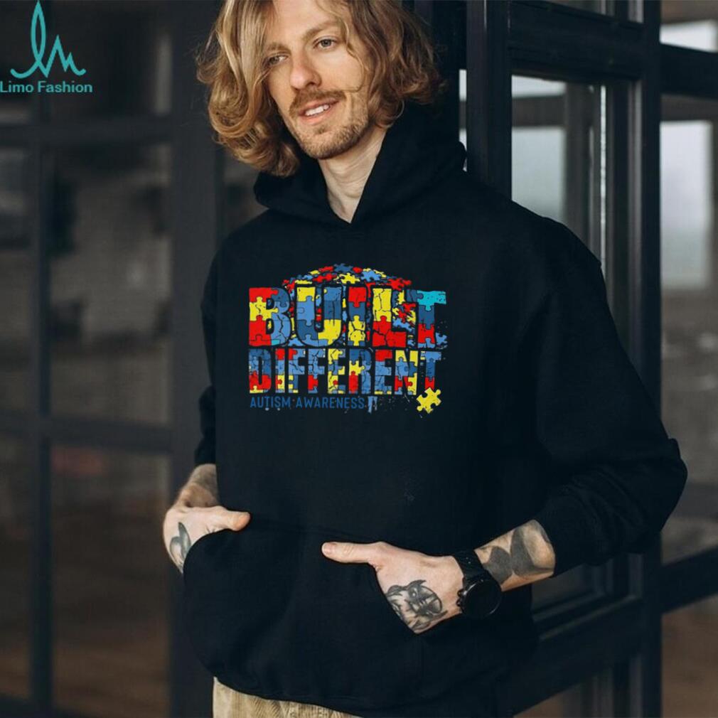 Built Different Autism Awareness Puzzle Piece Graphic Long Sleeve T Shirt