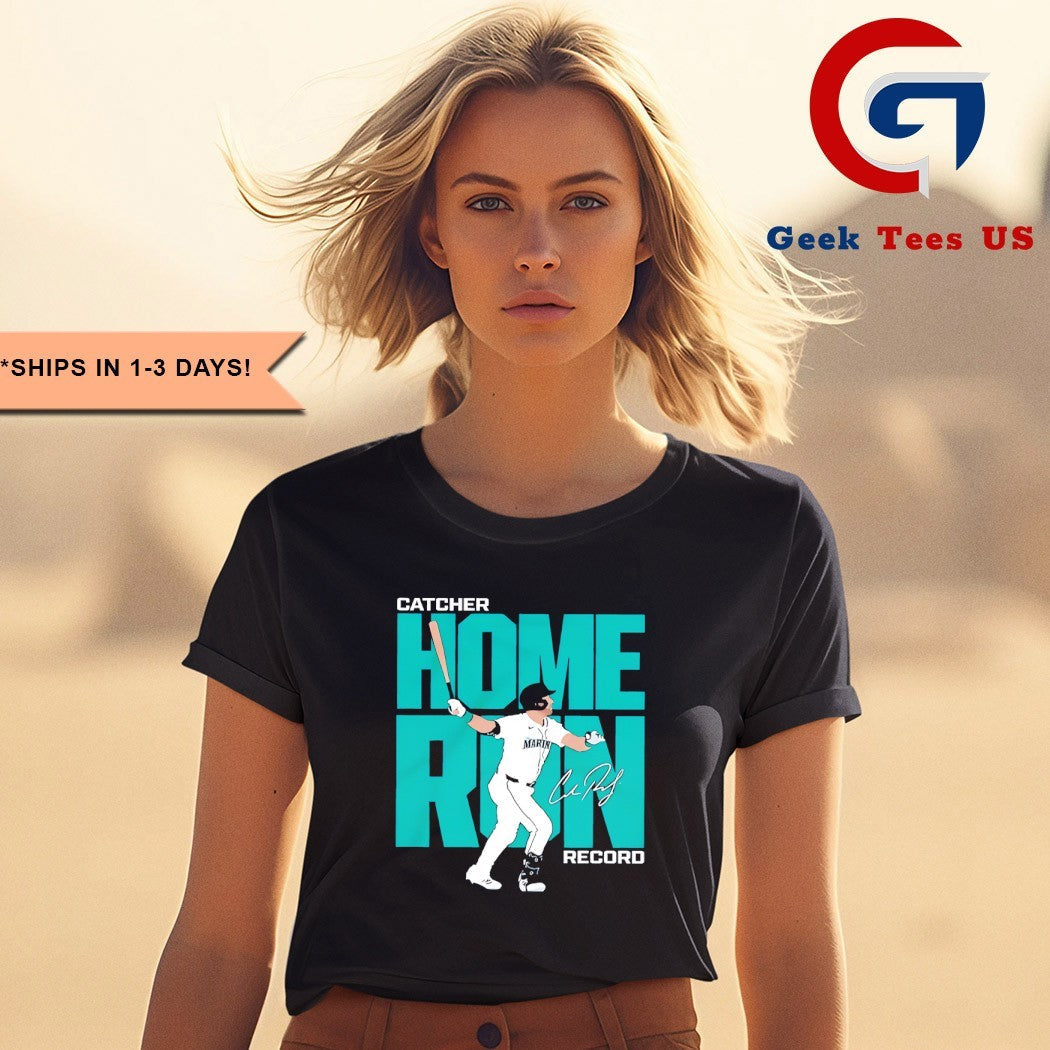 Cal Raleigh Seattle Mariners MLB Catcher Home Run Record signature shirt Unisex , , , Long Sleeve Tee