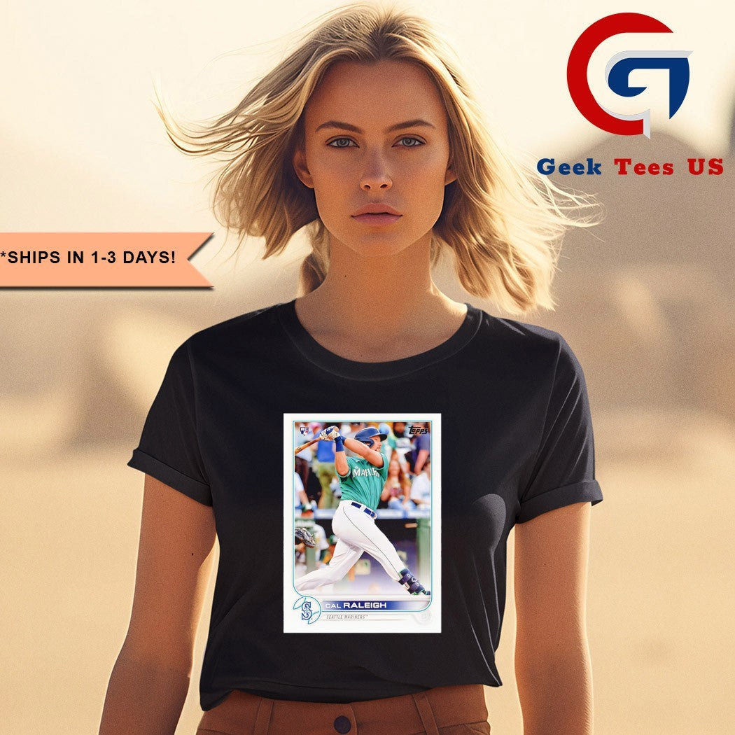 Cal Raleigh Seattle Mariners MLB Topps Baseball Card Player shirt Unisex , , , Long Sleeve Tee