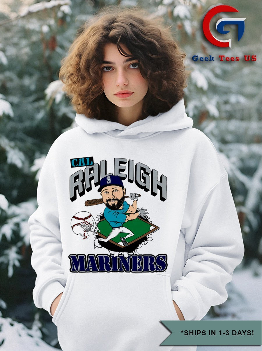 Cal Raleigh Seattle Mariners MLB caricature shirt Unisex , , , Long Sleeve Tee