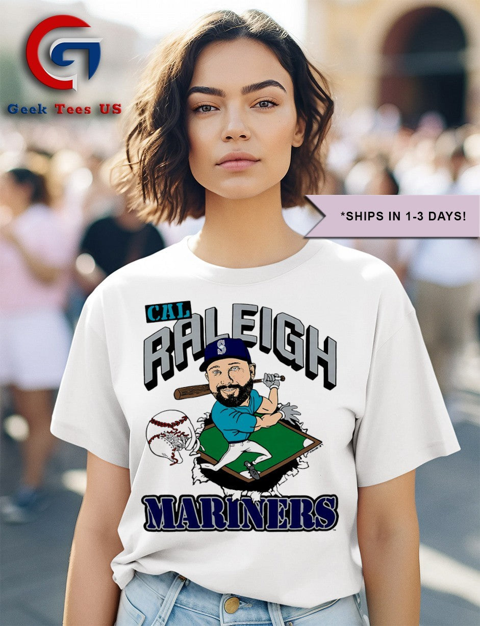 Cal Raleigh Seattle Mariners MLB caricature shirt Unisex , , , Long Sleeve Tee