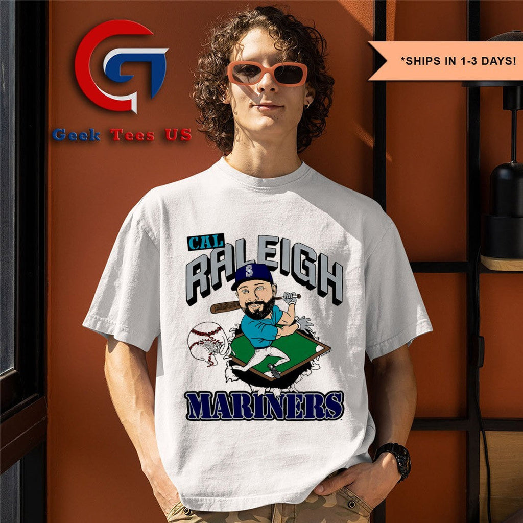 Cal Raleigh Seattle Mariners MLB caricature shirt Unisex , , , Long Sleeve Tee