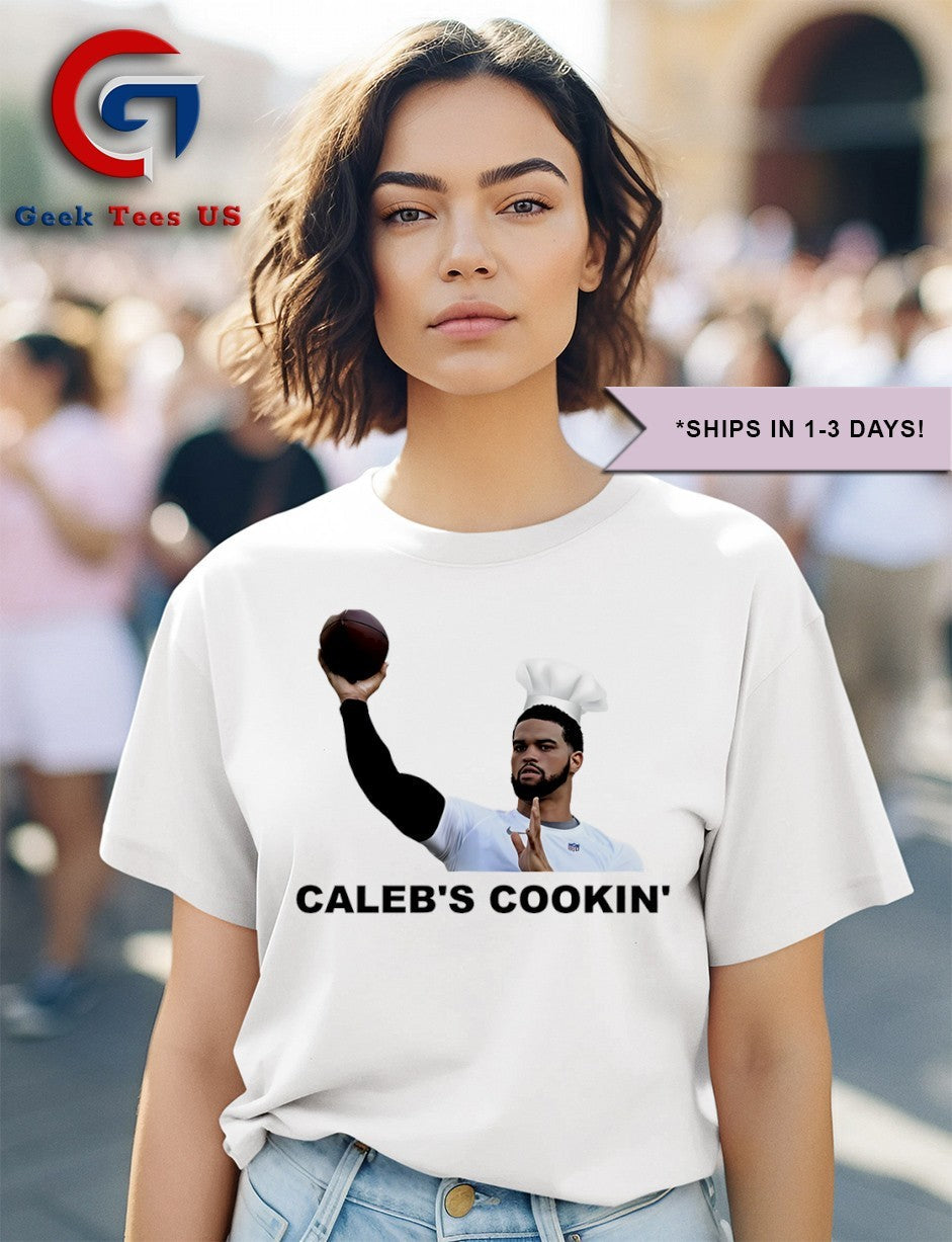 Caleb Williams Caleb’s Cookin’ meme shirt Unisex , , , Long Sleeve Tee