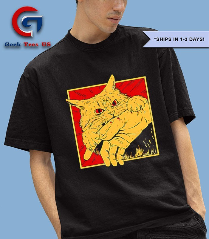 Cat bite hands shirt Unisex , , , Long Sleeve Tee